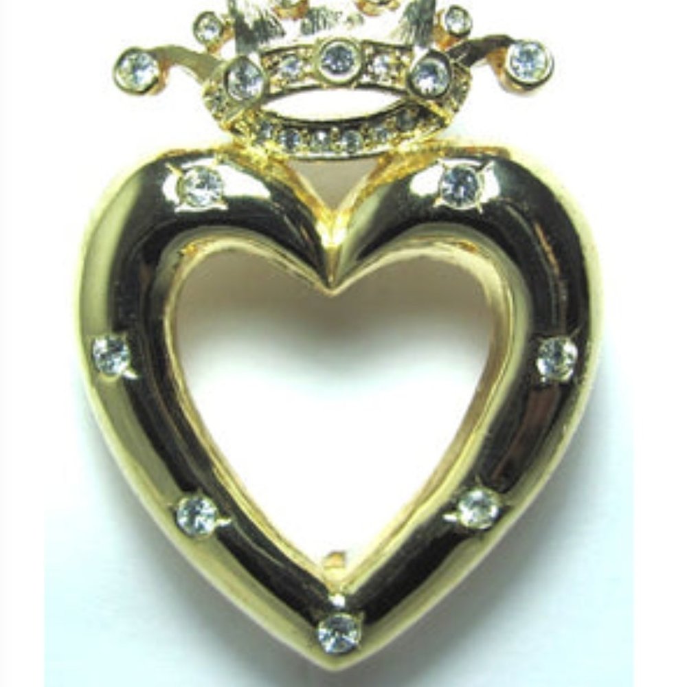 Heart Brooch with Crown